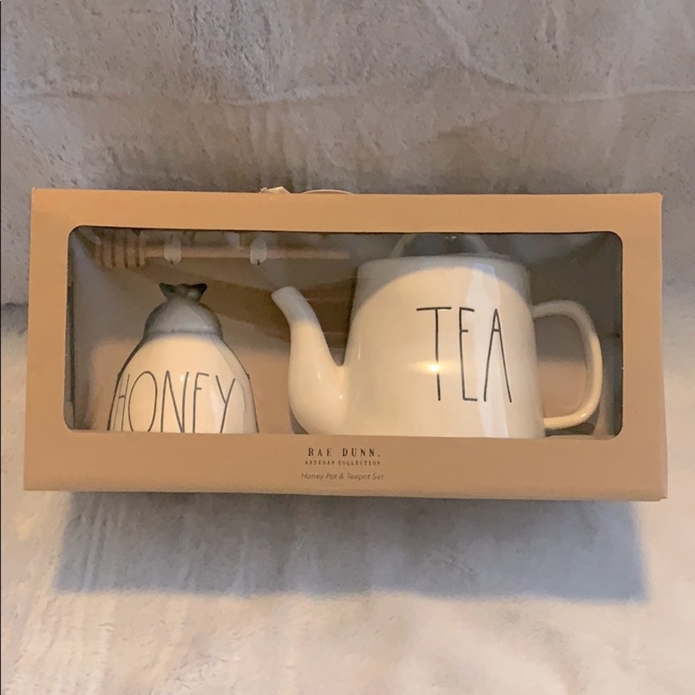 Rae Dunn Honey Pot & Tea Set